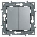 ETIKA Переключатель двухклавишный алюминий автоматические зажимы 10AX LEGRAND