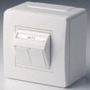 Коробка в сборе с 2 розетками RJ45, кат.5е (телефон / компьютер), белая DKC 10656 (14 шт/уп)