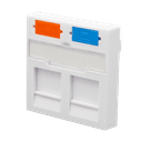 Лицевая панель 2 порта (45х45, Keystone, шторки) SUPRLAN (10-0303)