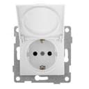 Розетка однопостовая Bravo с/з с з/ш и крышкой, в комплекте с кожухом IP44 К502, механизм, 16А, 250В, белый