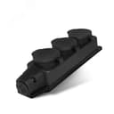 Колодка тройная (трехместная) однофазная с заглушками с/з каучук 16А 250В IP44 (еврослот)