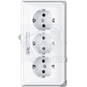 Розетка тройная с заземлением для кабельканалов  слоновая кость