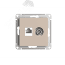 ATLASDESIGN РОЗЕТКА двойная ТВ + компьютерная RJ45, кат. 5Е, ПЕСОЧНЫЙ Systeme Electric