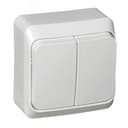 ЭТЮД Выключатель двухклавишный наружный белый сх.5 BA10-002B Systeme Electric