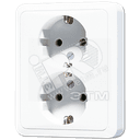 Розетка 16A 250V / 10A 250V сдвоенная JUNG