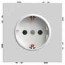 Розетка 1-местная с защитной шторкой с/з (механизм), 250В, 16А, серия Эмили, белый фарфор, soft touc