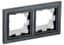 BRITE Рамка 2-мест. IP44 РУ-2-БрЧ-44 черн. IEK (BR-M22-44-K02)