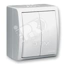 15 Aqua Выключатель двухклавишный с подсветкой IP54 10А 250В винтовой зажим S15A белый