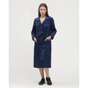 Халат женский Технолог (ткань Смесовая,210), темно-синий васильковый, 48-50 170-176