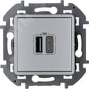 Зарядное устройство с двумя USB разьемами A C 240В/5В 3000мА INSPIRIA алюминий