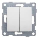 Выключатель двухклавишный Ugra, механизм, 10А, 250В, жемчуг