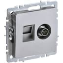 BRITE Розетка двойная TV+RJ45 кат.5E РТВ/РК12-БрА алюминий