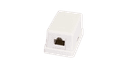 Настенная розетка, 1 порт, Кат.5e, RJ45/8P8C, неэкран., белая, 10шт. NETLAN EC-UWO-1-UD2-WT-10