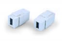 Вставка формата Keystone Jack с проходным адаптером USB 3.0 (Type A) Hyperline KJ1-USB-A3-WH