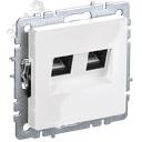 BRITE Розетка двойная RJ11+RJ45 кат.5E РК/Т12-БрБ белый