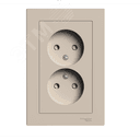ATLASDESIGN РОЗЕТКА двойная без заземления со шторками,16А, в сборе, ПЕСОЧНЫЙ