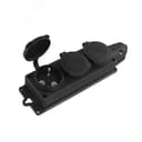 Розетка каучук трехместная с заземлением IP44 компакт 1323 Универсал