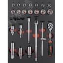 Набор головок торцевых 3/8" DR с аксессуарами в EVA ложементе 280х375 мм, 23 предмета