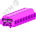 Клемма TB 2-2 с бок. подключ. с защелк. ножками, розовая