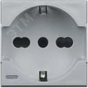 Axolute Розетка 2К+З 10 и16 А с защищенными контактами алюминий немецкий стандарт Legrand Euro