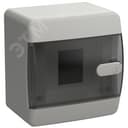 Корпус пластиковый навесной на 4 модуля ЩРН-П-4 IP41 UNION Compact черная прозрачная дверь IEK