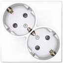 Розетка 2х2К+З Schuko без штор, белый