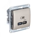 GLOSSA USB РОЗЕТКА тип-C 65W высокоскор.заряд. QC, PD, механизм, ТИТАН GSL000427 Systeme Electric