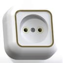 Валентина Розетка 1 пост наружная белый/ золото РА10-266