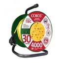 Удлинитель силовой ТМ Союз на катушке 4 гнезда 4000 Вт с защитной крышкой 30м Универсал