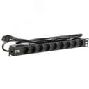 Блок розеток PDU 9 розеток DIN49440 1U шнур 2м вилка и DIN49441 профиль из ПВХ черный