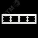 GLOSSA Рамка горизонтальная 4 поста белая