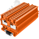 Клемма мини TP 1-1 проходная, Push-in, сечение 1,5 мм. кв., DIN 15, оранжевая