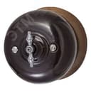 Выключатель 1клавишный проходной Фаберже, керамика, цвет коричневый Bironi