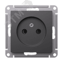 ATLASDESIGN РОЗЕТКА без заземления со шторками, 16А, механизм, БАЗАЛЬТ Systeme Electric