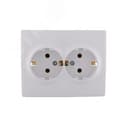 KARINA Розетка двойная с/з ПБТ белая (10шт/120шт)