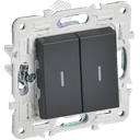 SKANDY Выключатель 2-клавишный с индикацией 10А SK-V09T титан IEK