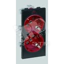 Connect Розетка двойная с заземлением 16А 250В CIMA-модуль 52x108 мм SC графит + красный Simon