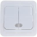 Выключатель 2-кл. СП Валери 10А IP20 с подсветкой бел. UNIVersal В0123