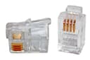 Разъем телефонный RJ-114P4C 3 3 микрод для телеф трубки Hyperline PLUG-4P4C-P-C2-100