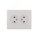 KARINA Розетка двойная б/з ПБТ белая (10шт/120шт) Lezard