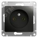GLOSSA Розетка без заземления антрацит в рамку Systeme Electric