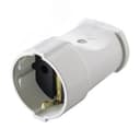 Штепсель 1 гнездо с заземлением белый