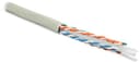 LAN U/UTP 4x2x23 AWG кат.6 серый (305 м) Hyperline (UUTP4-C6-S23-IN-PVC-GY-305) - Кабель витая пара, неэкранированная U/UTP, категория 6, 4 пары (23 AWG), одножильный (solid), с разделителем, PVC, –20°C – +75°C, серый
