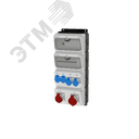 Комбинация розеток , Вход М40, клеммы, УЗО 4P/63A/30mA, 1xCEE32A5p, 1xCEE16A5p, 2xCEE16A3p, 2xSchuko16A, IP44. 00-00033755 AlpenBox