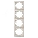 MIRA Рамка 4 поста вертикальная жемчужно-белый перламут без вставок Lezard