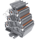 Клемма TP 3-уровневая угловая с держателем маркировки, Push-in, сечение 2,5 мм. кв., серая