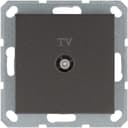 Розетка телевизионная проходная TV Ф9.5мм механизм мокко Jasmart G6002Z