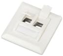 Рамка для двух вставок формата Keystone Jack Hyperline FP-GTF-2AS-WH