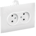 SKANDY Розетка 2-местная без заземления с защитными шторками 10А в сборе SK-R09W арктический белый IEK