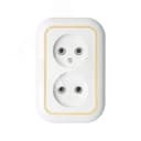 Валентина Розетка 2 поста скрытая белый/ золото РС10-393